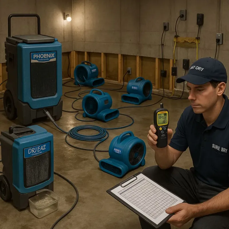 Structural Drying and Dehumidification process in Saginaw Township North, MI